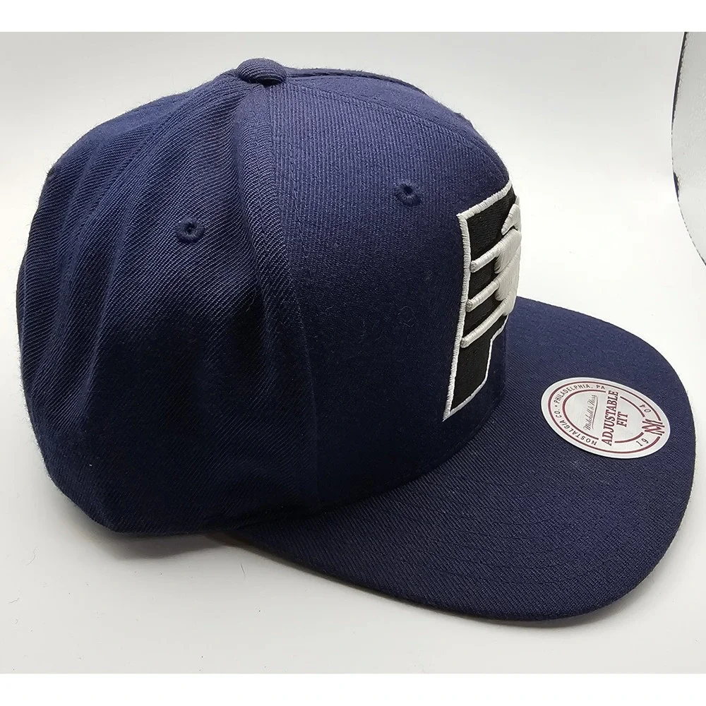 Mitchell & Ness Indiana Pacers Snapback Hat Blue Black White Logo Wool Blend‎